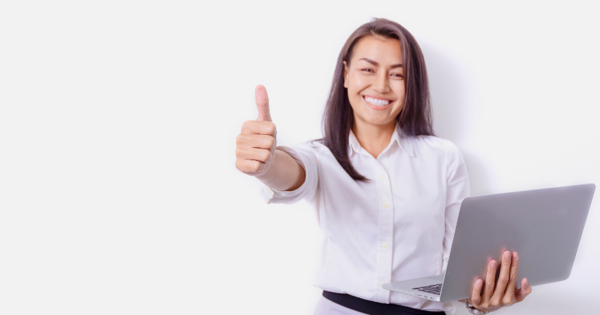 woman viewing hr compliance checklist with team in background