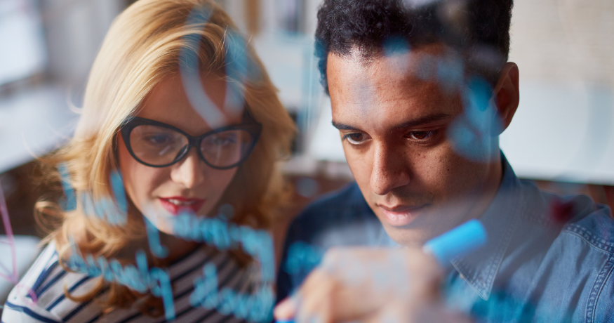 woman viewing hr compliance checklist with team in background