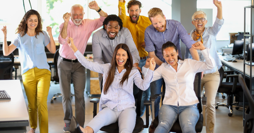hr_admin_services_0019_Layer 3 woman viewing hr compliance checklist with team in background