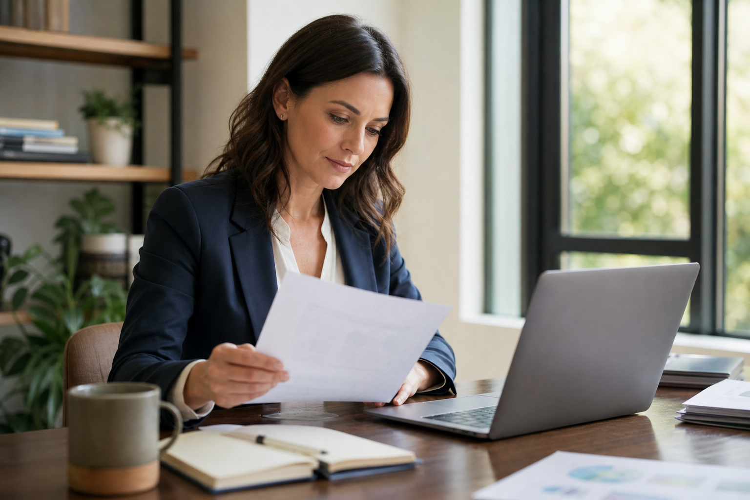 hr_admin_services_0019_Layer 3 woman viewing hr compliance checklist with team in background